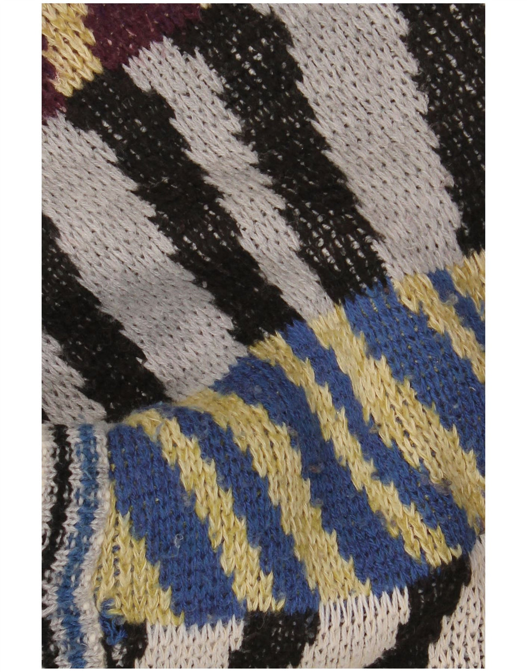 vintage Mens Cardigan Sweater Grand Rayé Multicolore