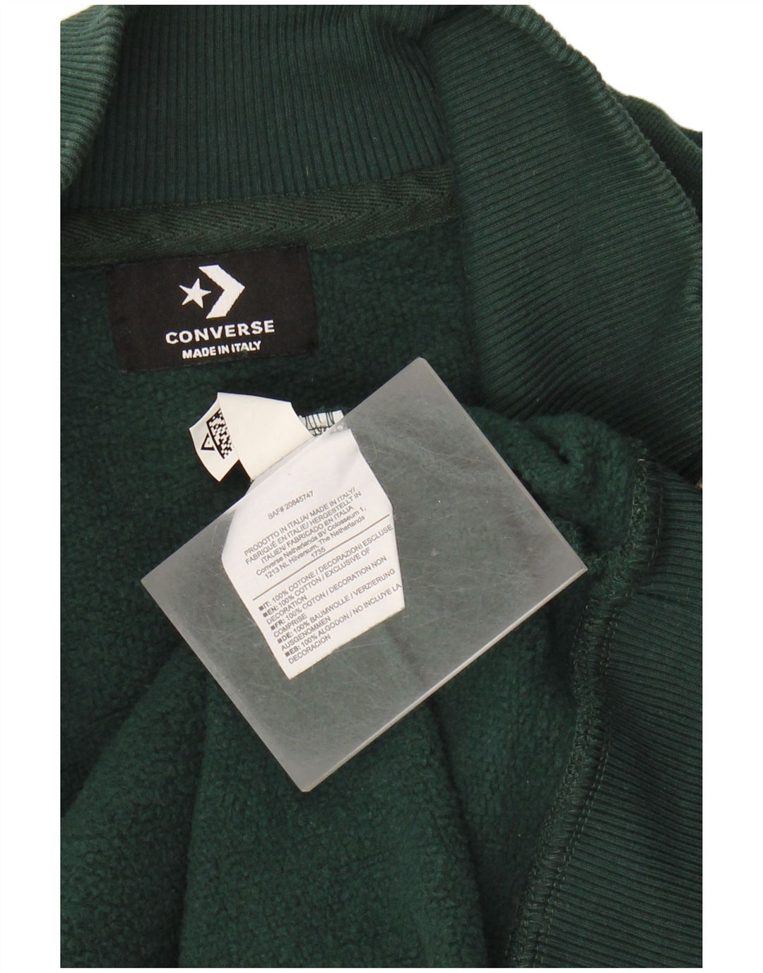 Converse Veste de Survêtement Homme Vert Moyen Coton