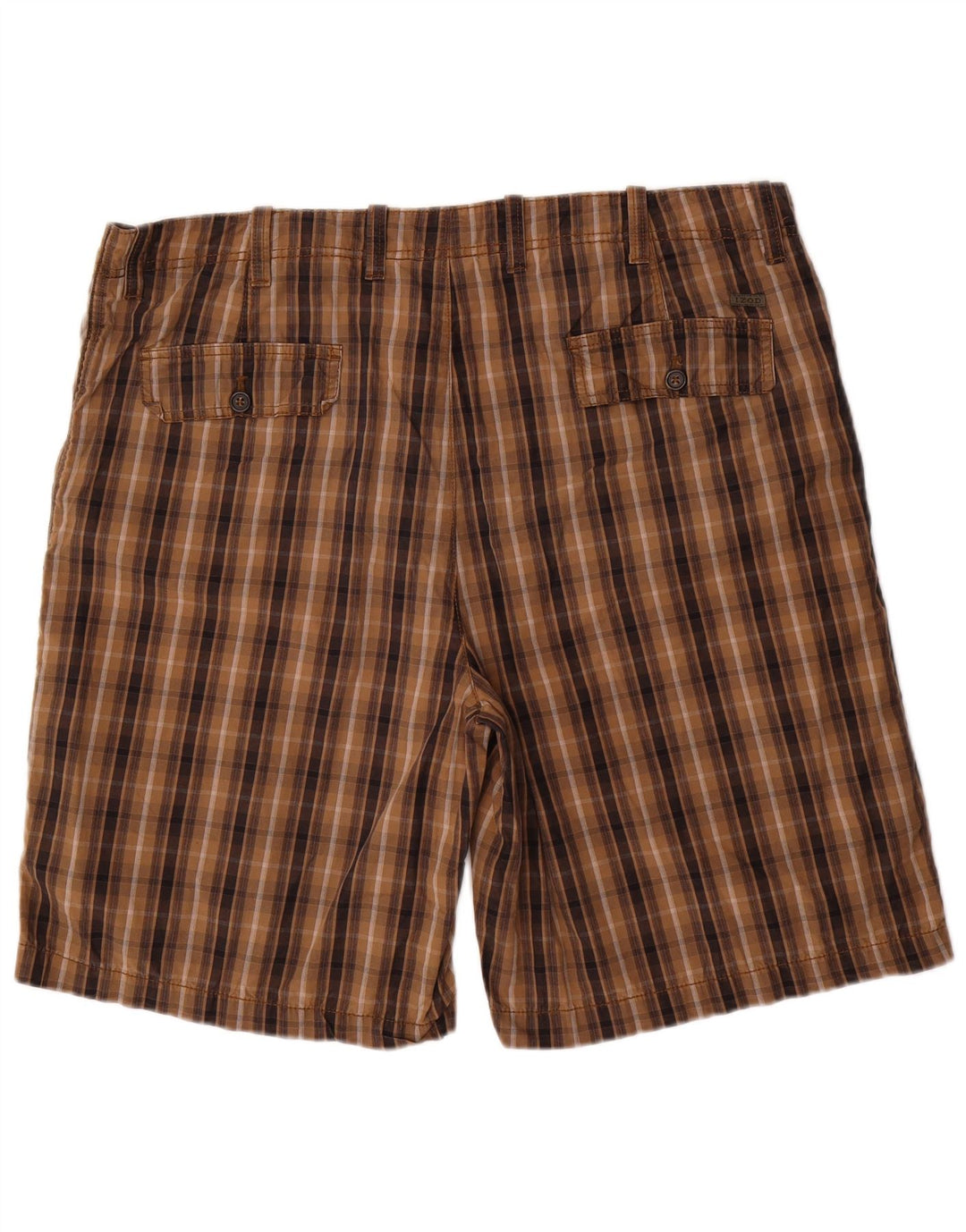 IZOD Short Chino Homme W40 XL Marron Carreaux Coton