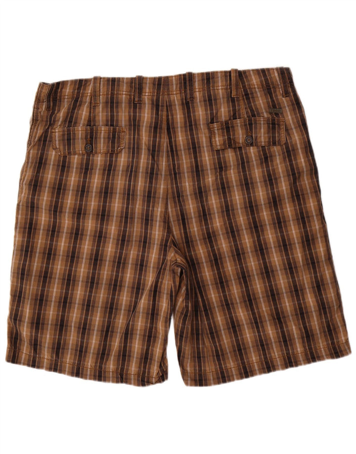 IZOD Short Chino Homme W40 XL Marron Carreaux Coton