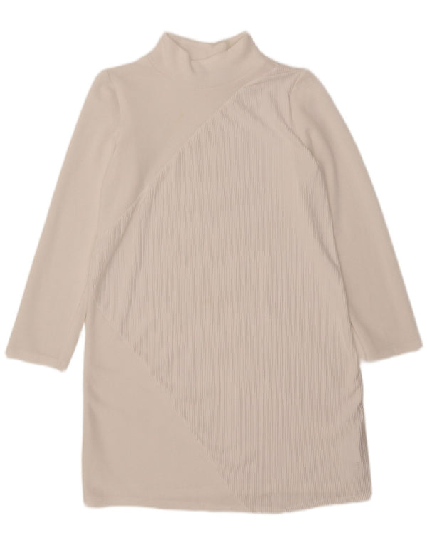 Zara Womens Long Sleeve Shift Dress UK 14 Medium White Polyester