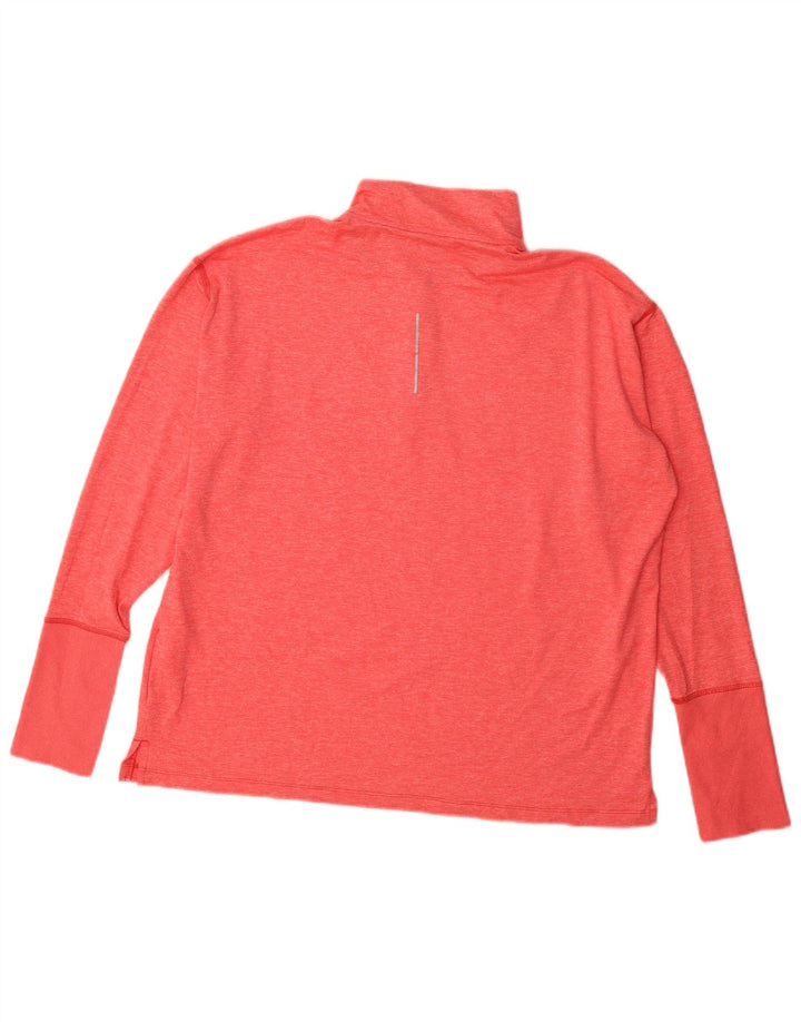 Nike Haut Dri Fit à manches longues pour femme UK 18 XL Polyester moucheté rose