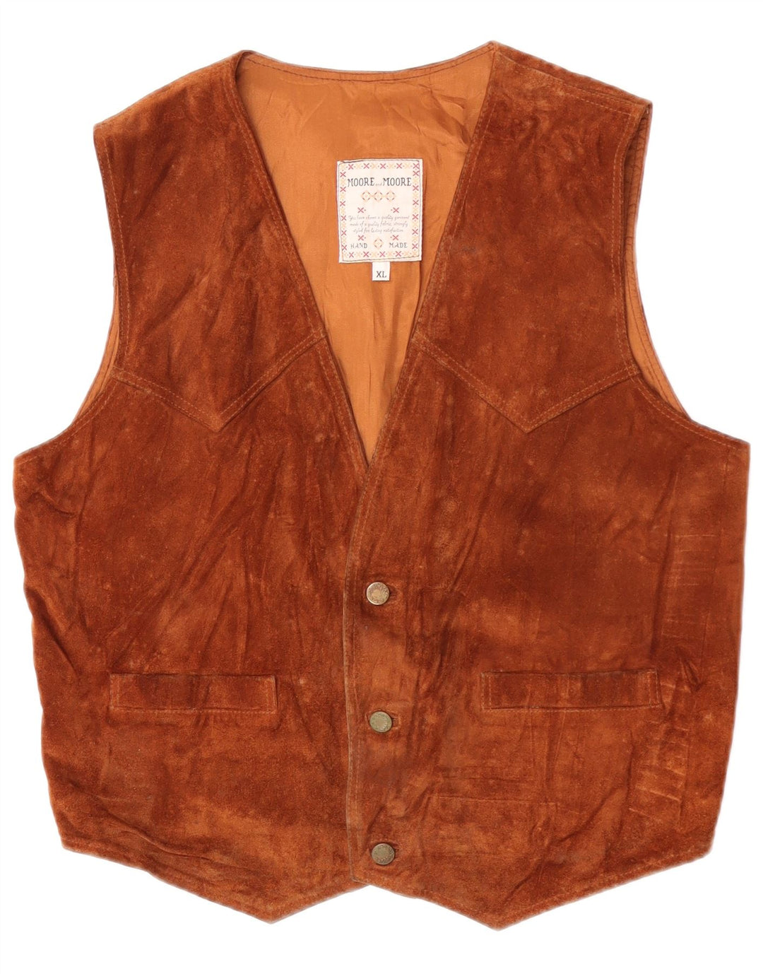 gilet en daim homme vintage XL Marron
