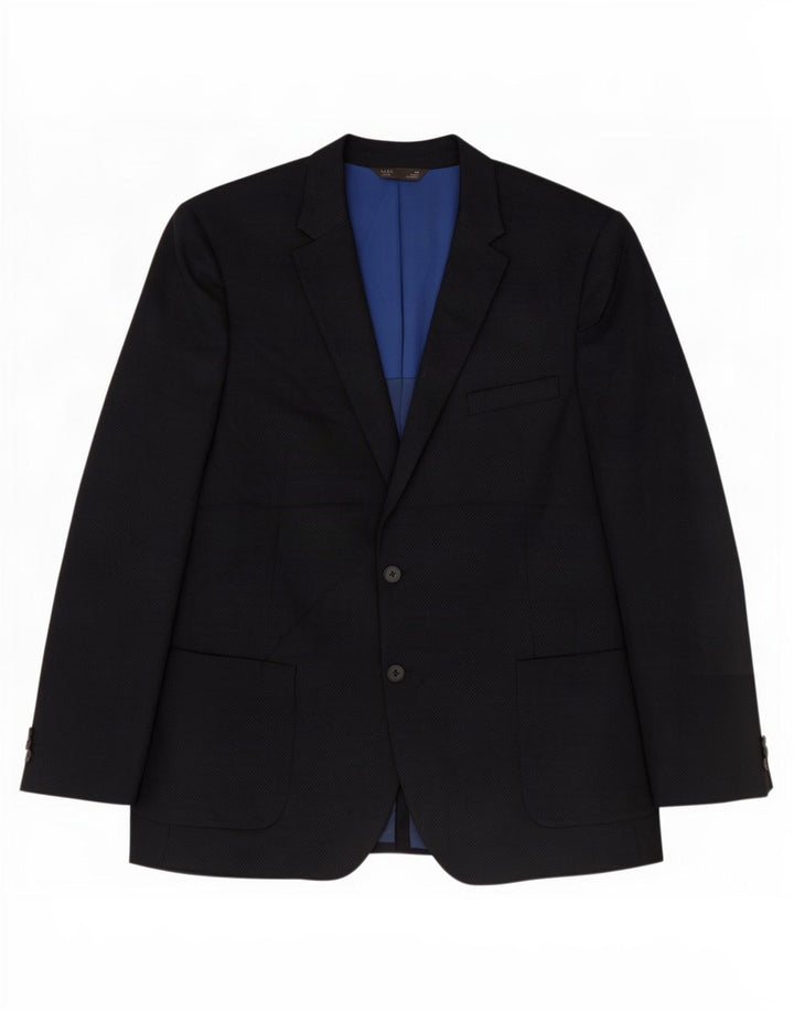 Marks & Spencer Veste blazer à 2 boutons pour homme UK 48 2XL Bleu marine Polyester