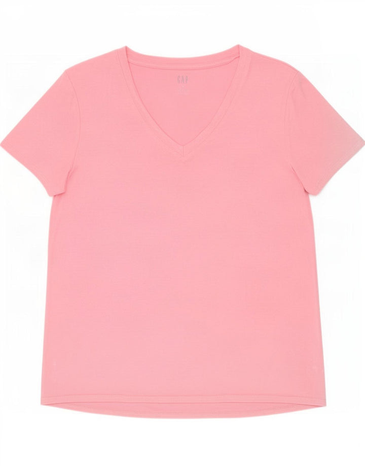 Gap T-Shirt Femme Top UK 10 Petite Rayonne Rose