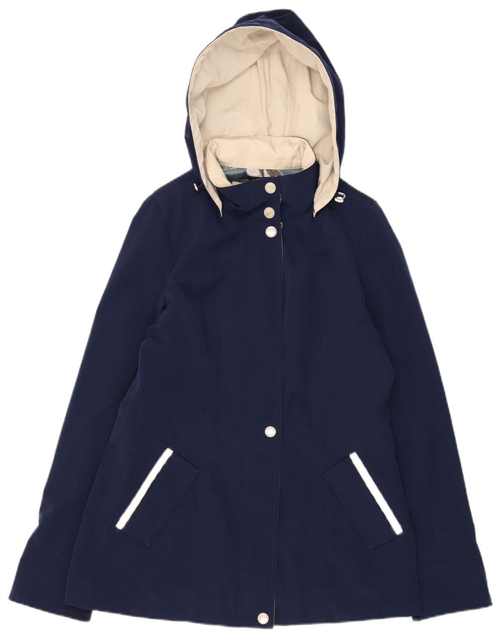 Nautica Veste coupe-vent à capuche pour femme UK 14 Bleu marine moyen Polyester