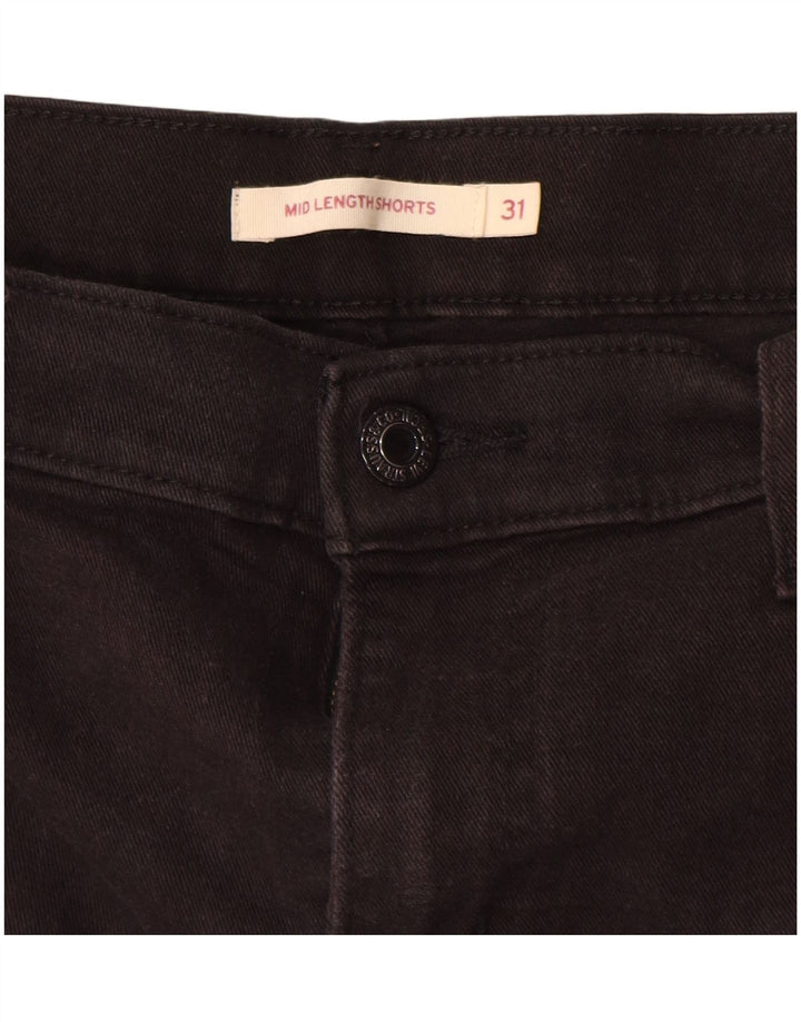 LEVI'S Short en Jean Taille Mi-Haute Femme W31 Coton Noir Moyen