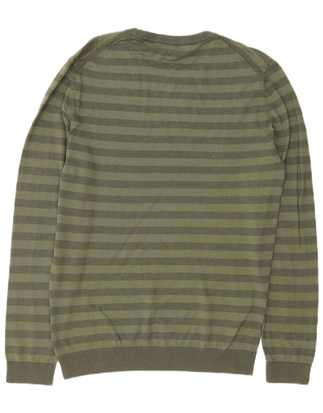 HUGO BOSS Hommes Slim Fit Crew Neck Jumper Pull Grand Vert Rayé