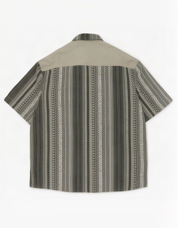 Santoryo Chemise à manches courtes pour homme XL Vert géométrique