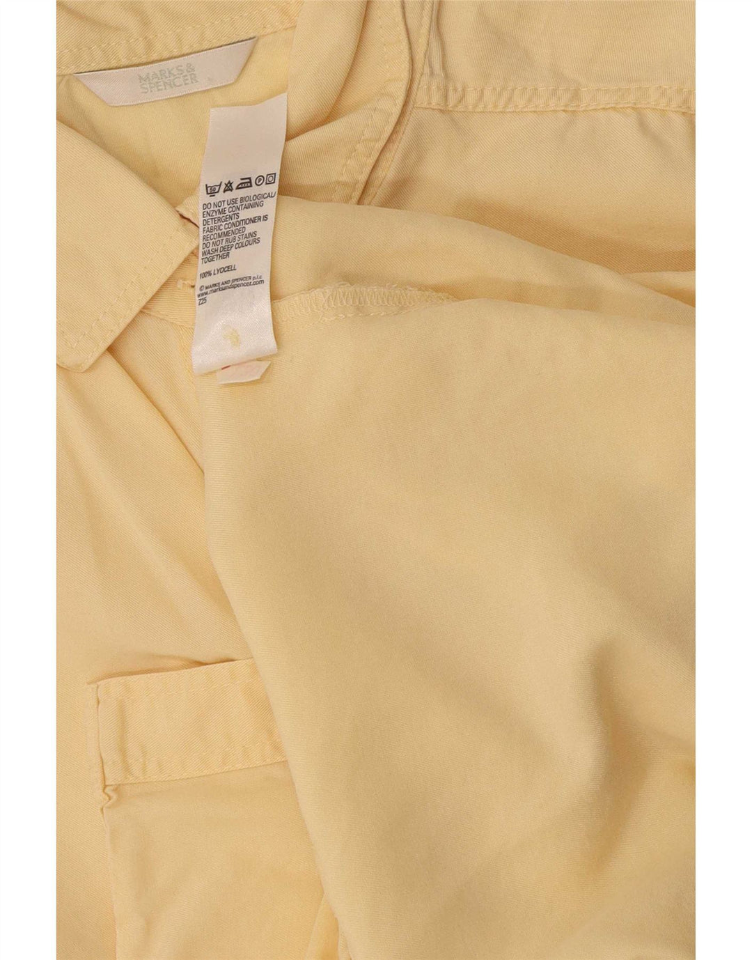 Marks & Spencer Chemise à manches courtes pour femme UK 10 Small Jaune Lyocell