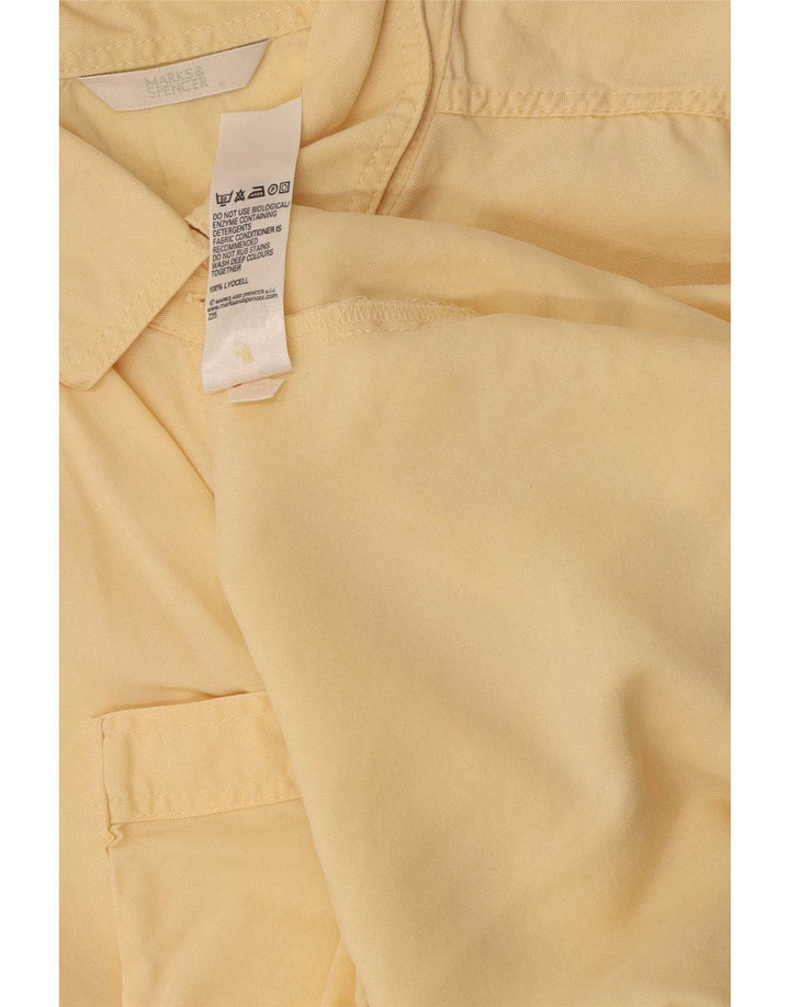 Marks & Spencer Chemise à manches courtes pour femme UK 10 Small Jaune Lyocell