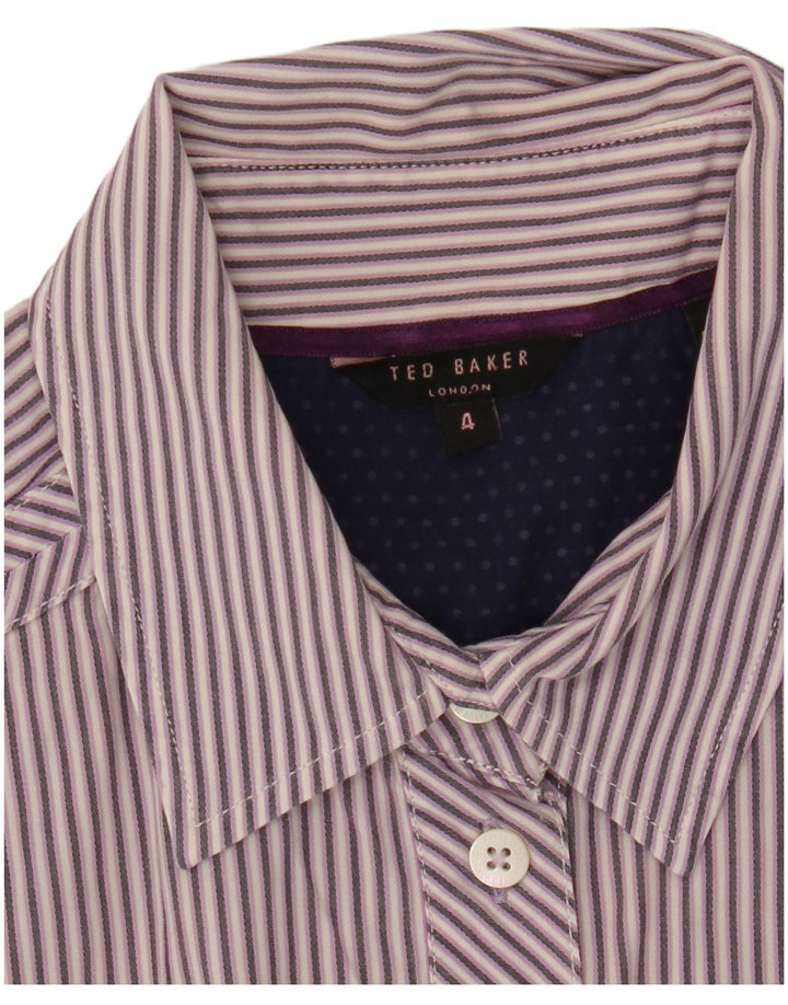 Ted Baker Chemise Femme Taille 4 Large Violet Rayé