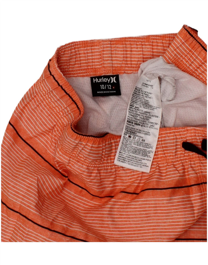 HURLEY Short de Bain Garçon 10-11 ans Polyester Rayé Orange