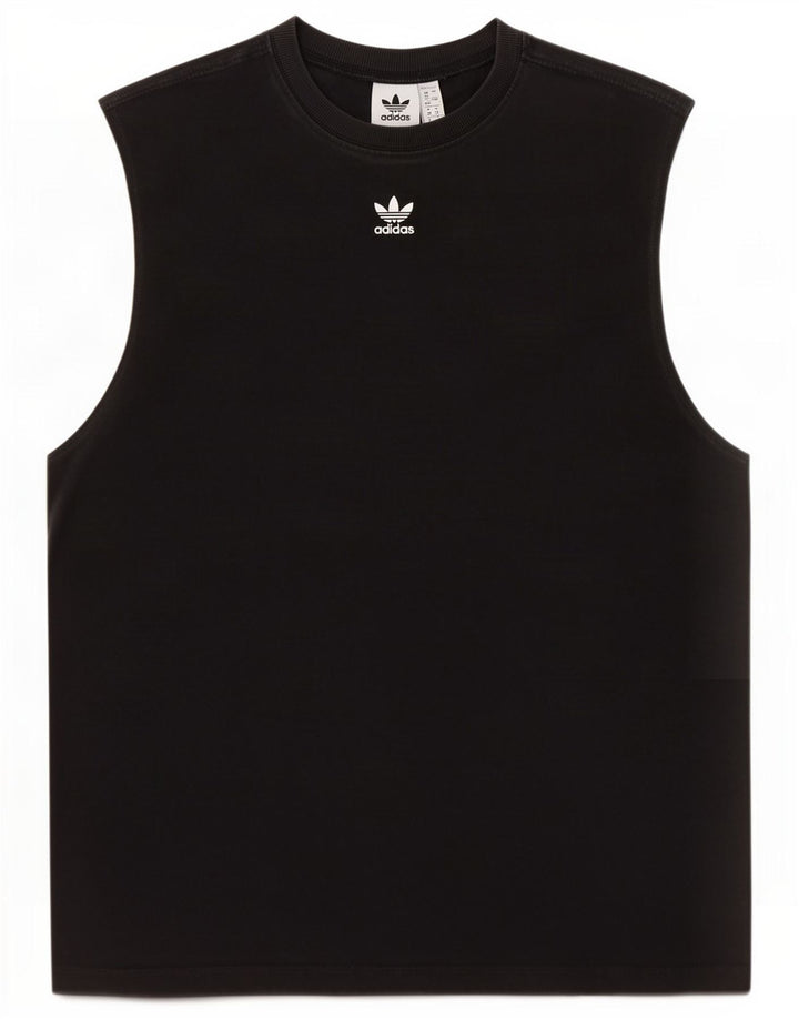 Adidas Débardeur Femme UK 12 Moyen Noir Coton