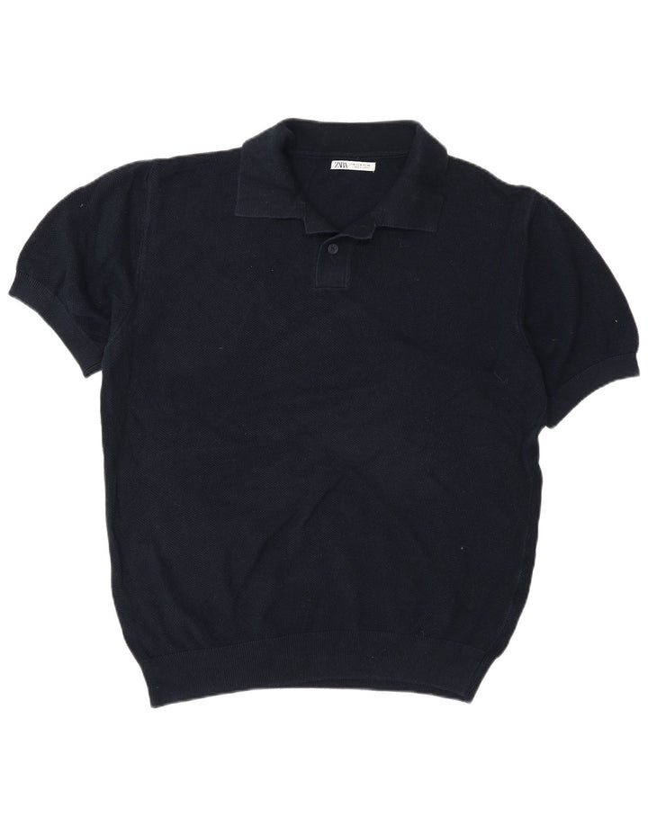 Polo Homme Zara Bleu Marine Moyen
