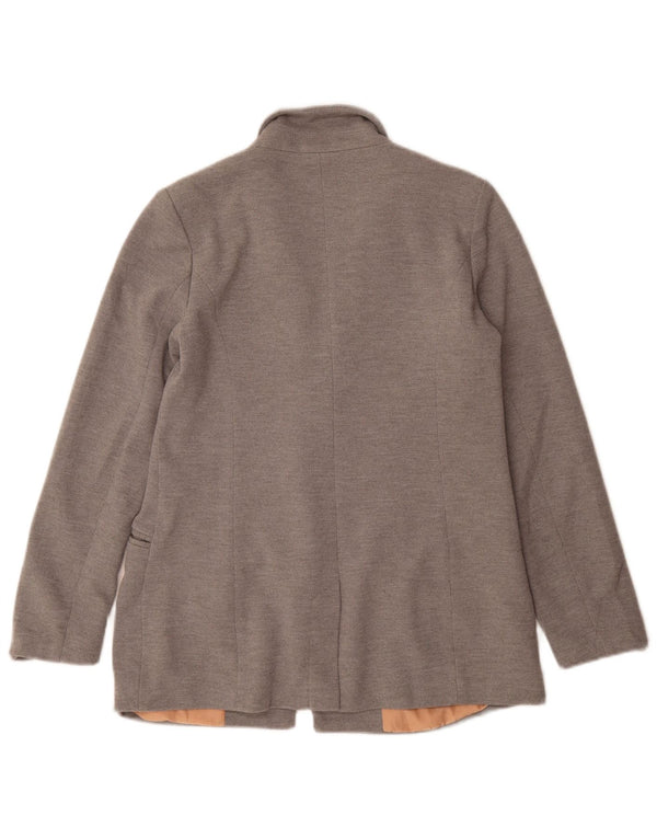 Oasis Veste blazer à 1 bouton pour femme Coupe ample UK 10 Petit Gris Polyester