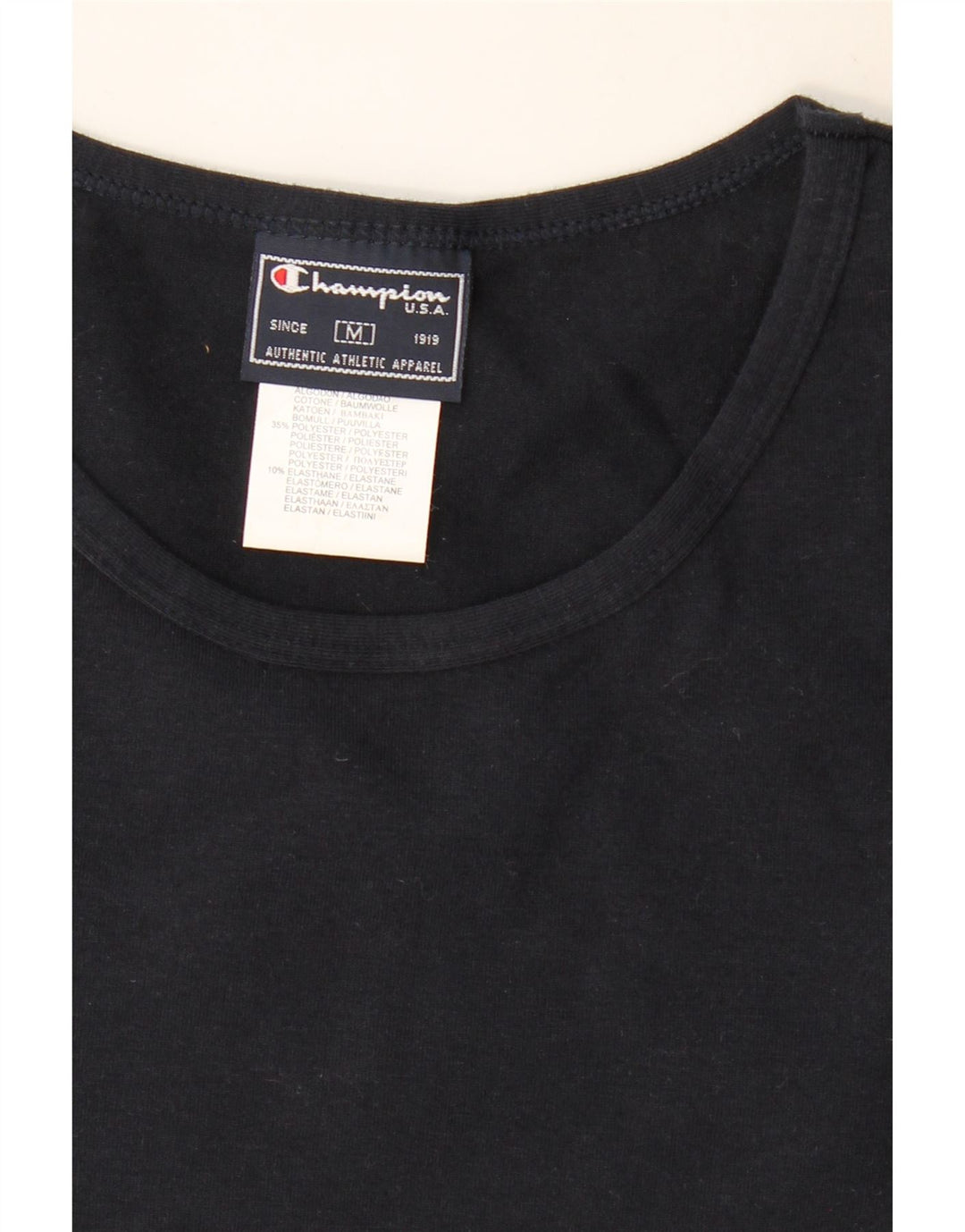 Champion T-Shirt Femme Top UK 12 Bleu Marine Moyen Coton