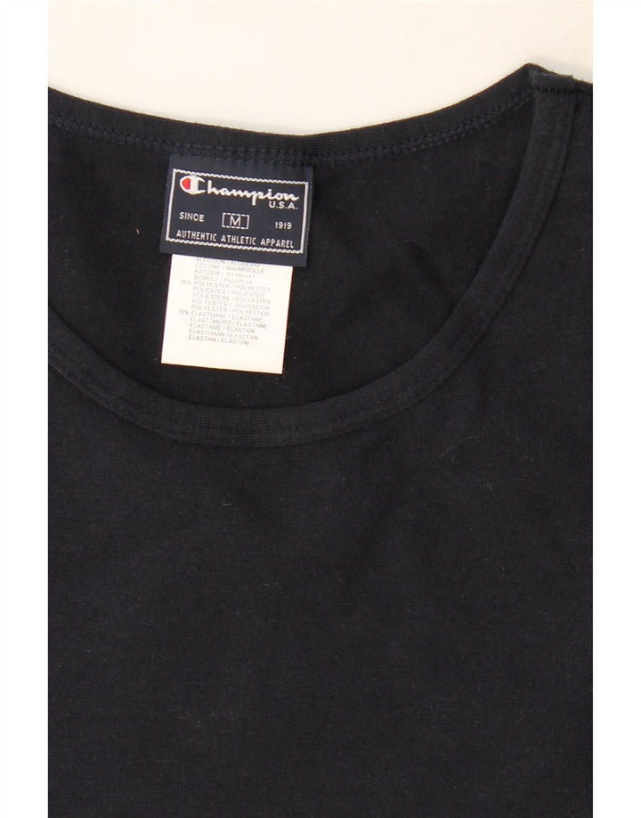 Champion T-Shirt Femme Top UK 12 Bleu Marine Moyen Coton