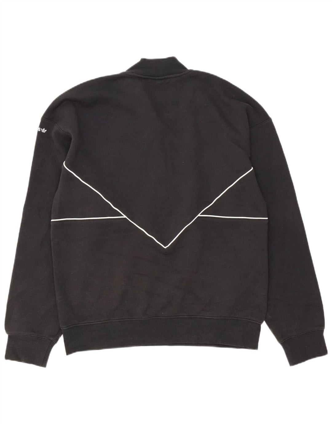Adidas Sweat-shirt à col zippé pour homme en coton noir moyen