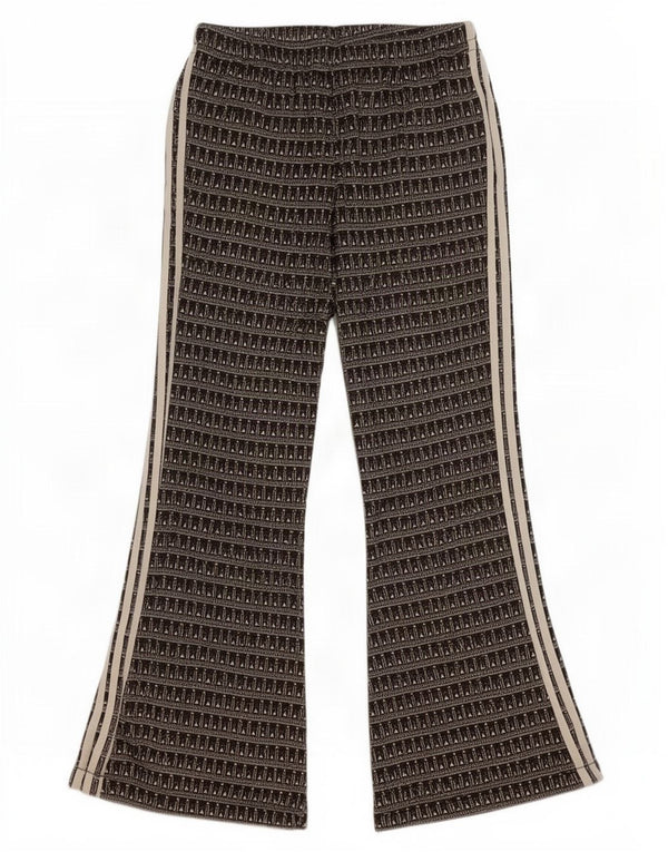Adidas Pantalon de survêtement évasé pour femme UK 12 Medium Noir Géométrique