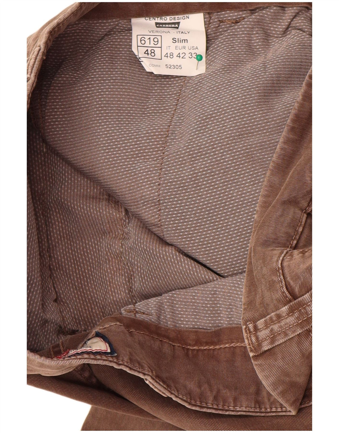 Carrera Pantalon cargo slim pour homme IT 48 Medium W33 L32 Marron Coton