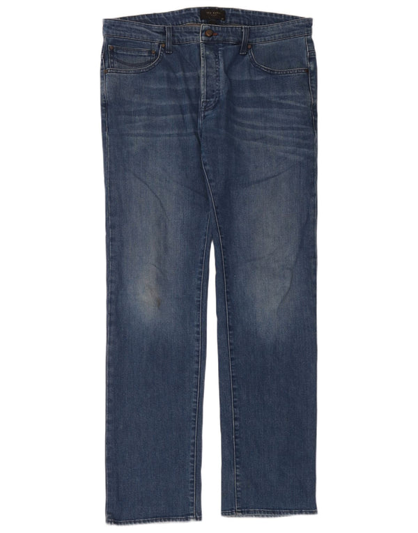 Ted Baker Jean Droit Homme W36 L34 Bleu Coton