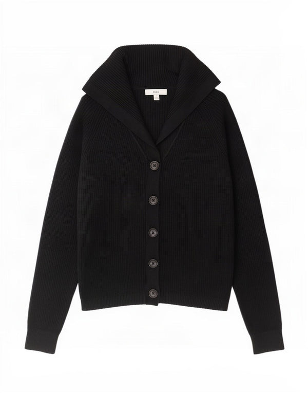 Marks & Spencer Pull Cardigan Femme UK 16 Large Viscose Noir