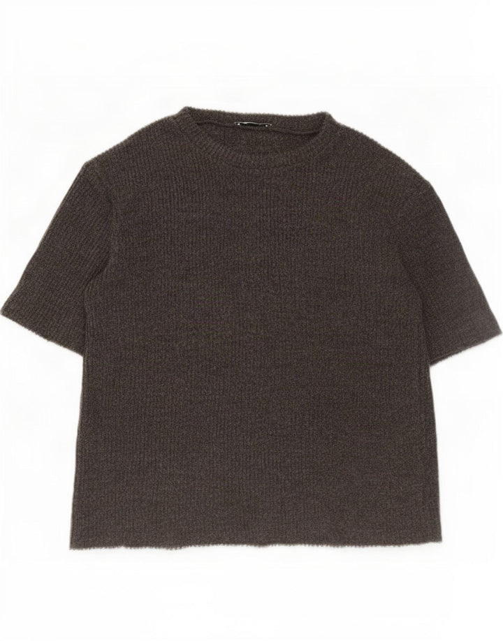 Zara T-shirt surdimensionné pour femme UK 10 Petit Gris