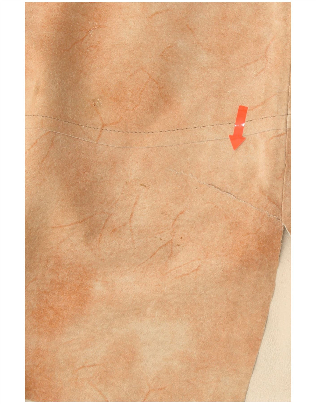 HELLINE Jupe asymétrique femme UK 14 Large W30 Beige Tie Dye Cuir