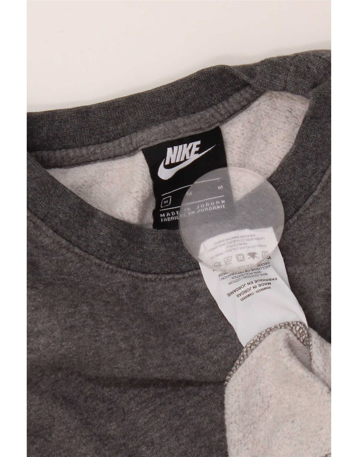 Nike Sweat-shirt surdimensionné pour femme UK 14 Gris moyen Coton