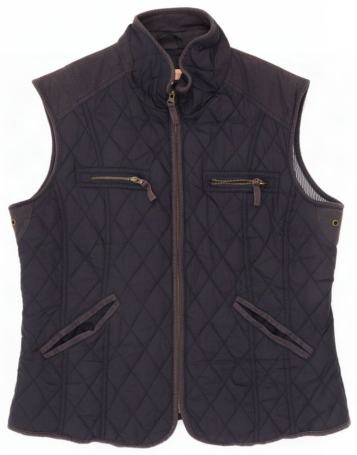 John Lewis Gilet matelassé pour femme UK 16 Large Bleu Marine Polyester