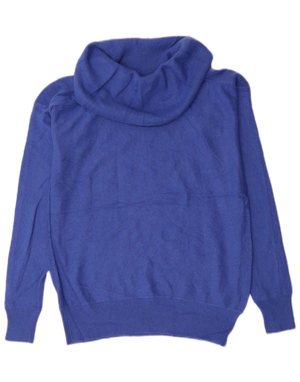 Reiss Pull surdimensionné à col roulé pour femme UK 10 Small Bleu Viscose