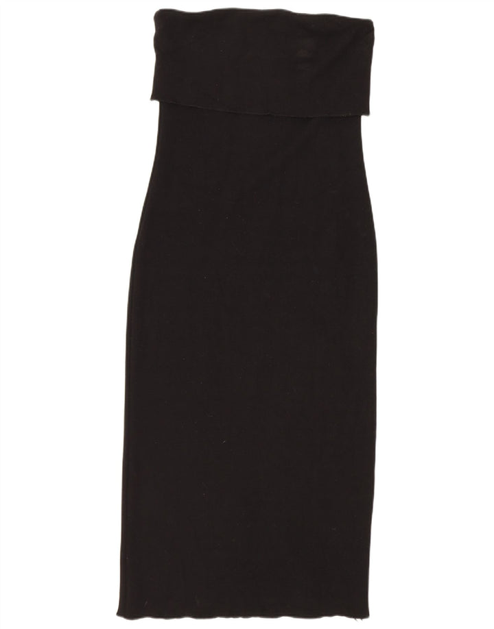 Zara Robe bustier femme UK 12 Medium Noir Viscose
