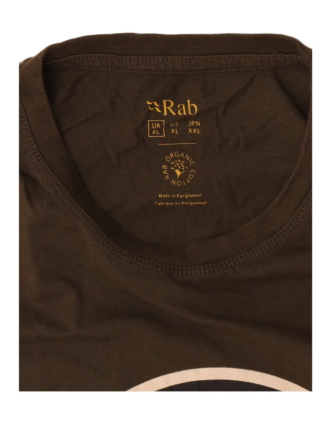 Rab T-Shirt Graphique Homme Top XL Kaki Coton