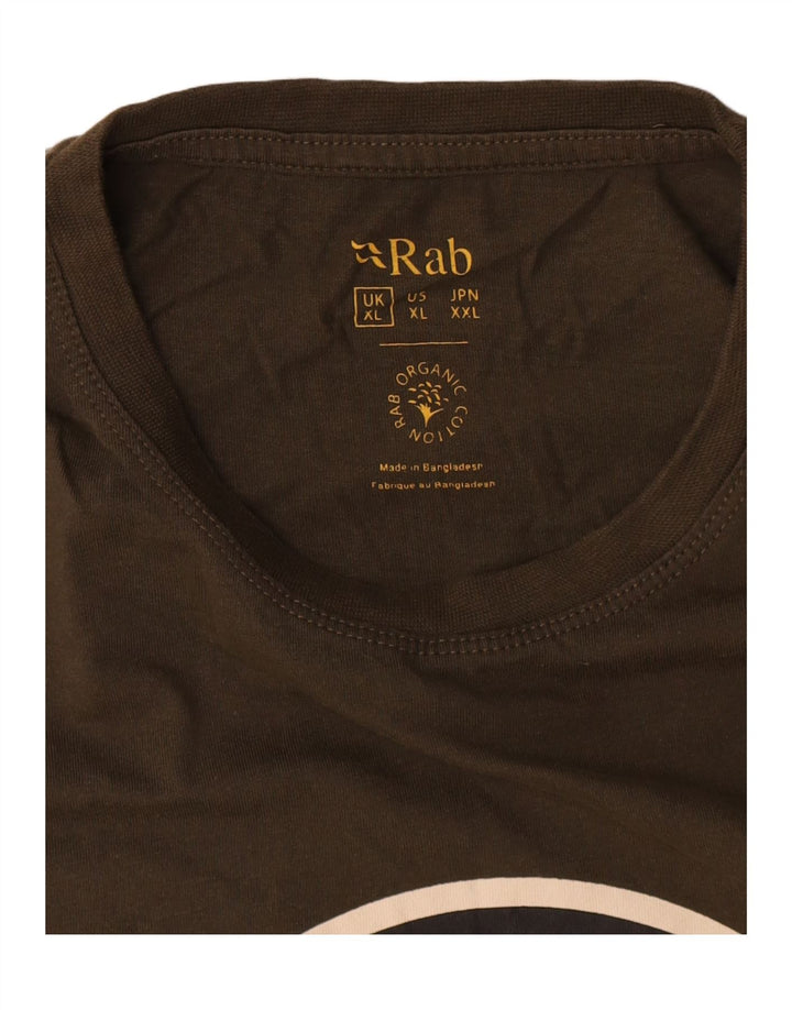 Rab T-Shirt Graphique Homme Top XL Kaki Coton