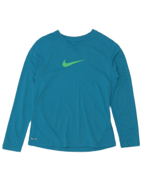 Nike Filles Dri Fit Haut à manches longues 11-12 ans Grand Bleu Polyester