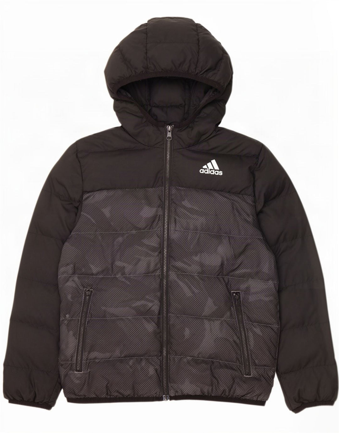 Adidas Veste matelassée à capuche garçon 9-10 ans Noir Camouflage Polyester