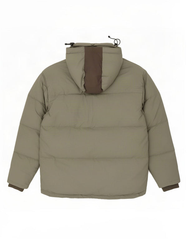 Fila Veste matelassée à capuche pour homme UK 40 Large Vert Colorblock Polyester