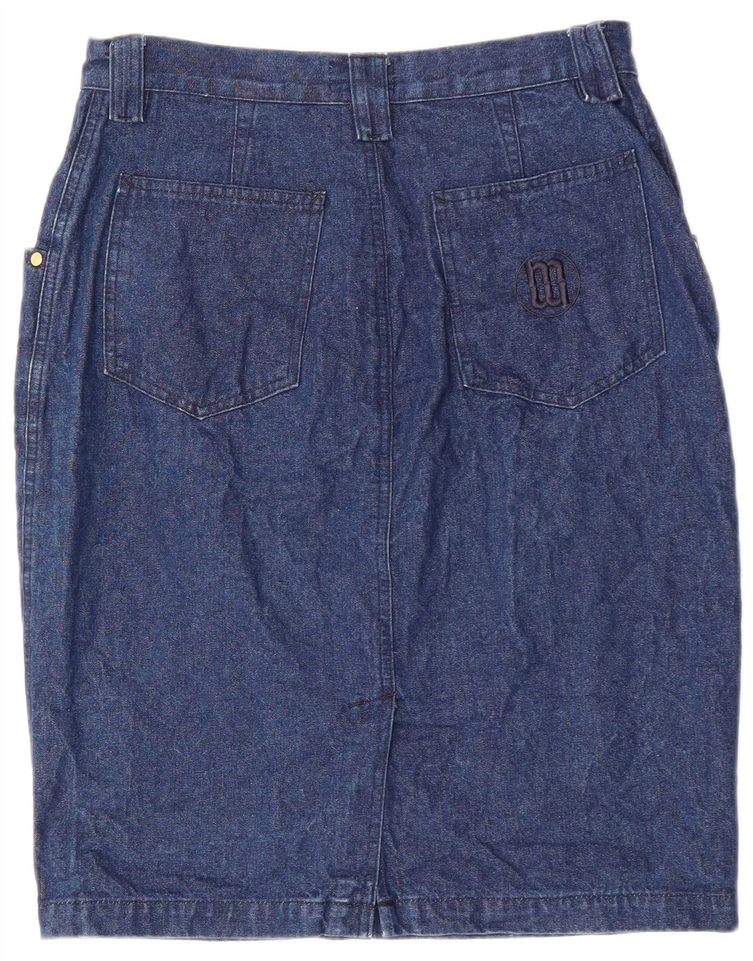 VINTAGE Jupe en jean femme W32 Grand coton bleu marine
