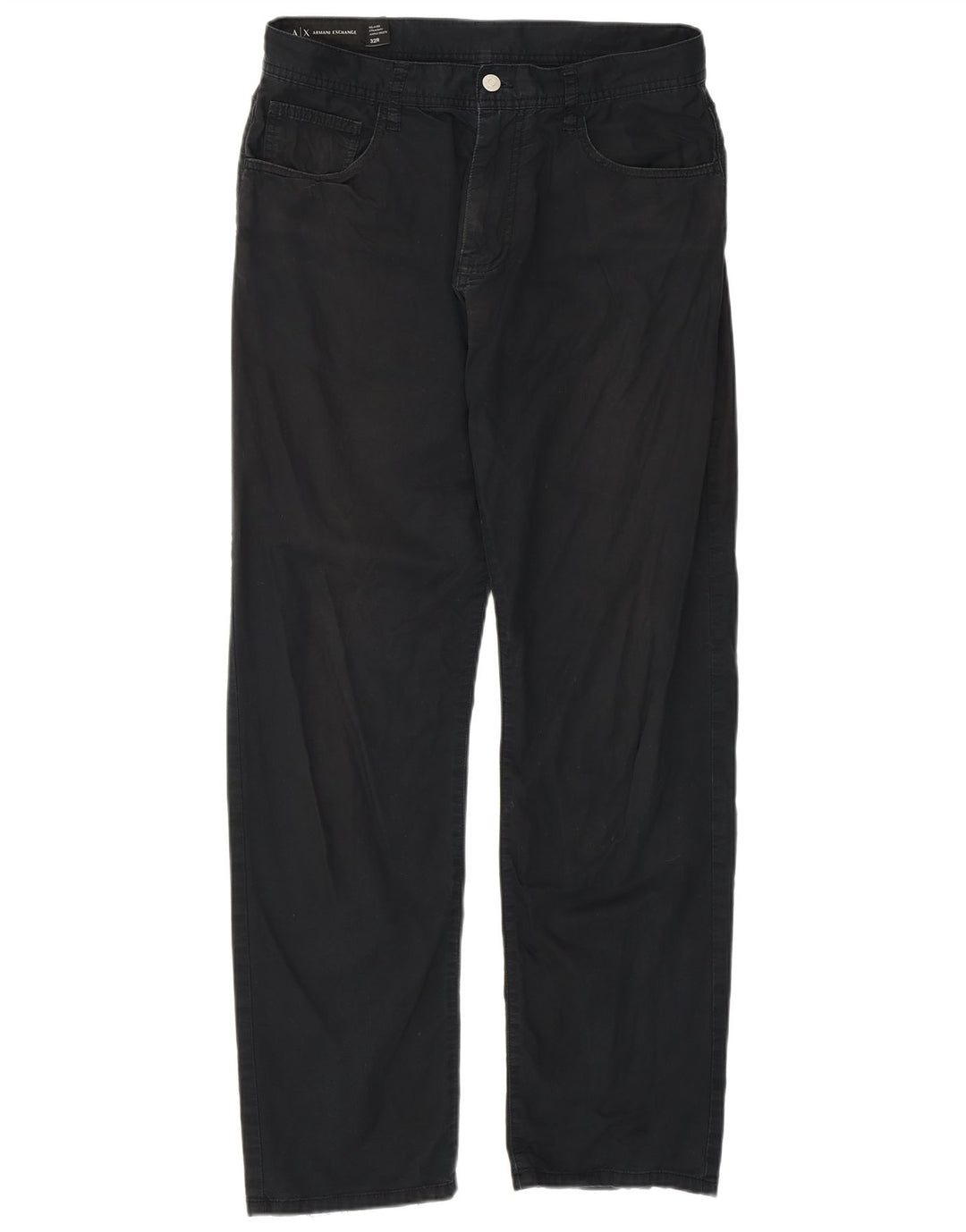Armani Exchange Pantalon décontracté droit pour homme W32 L30 Noir Coton
