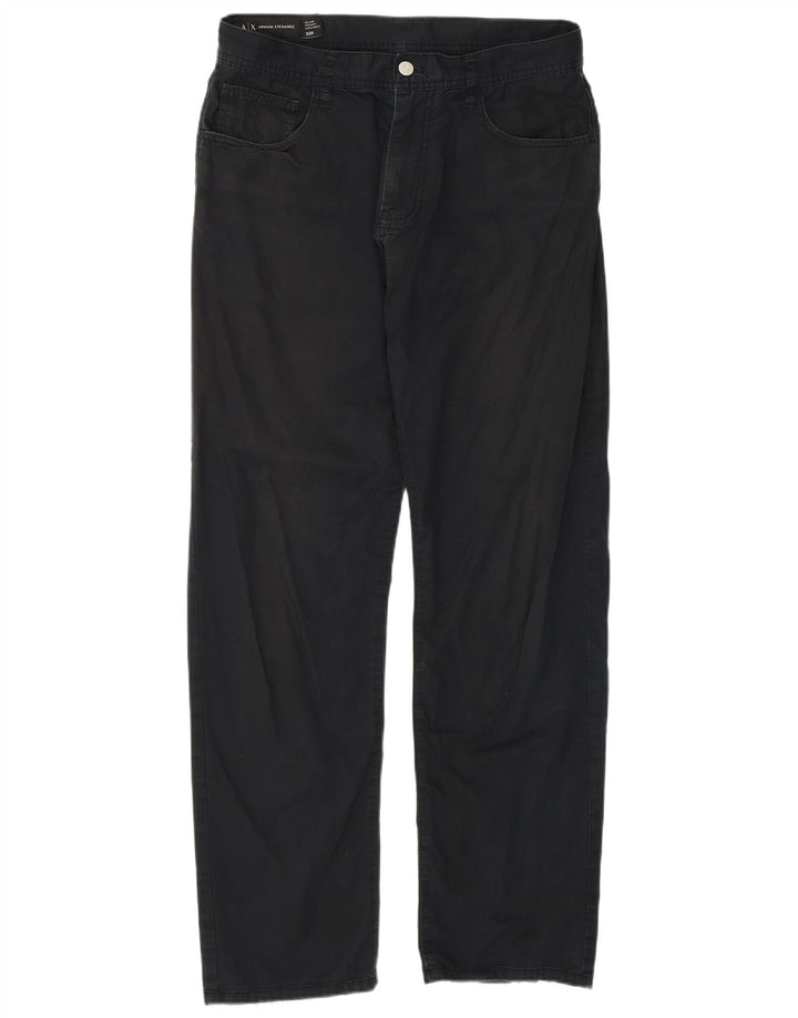 Armani Exchange Pantalon décontracté droit pour homme W32 L30 Noir Coton