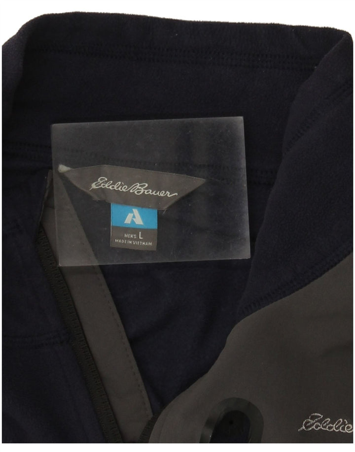 EDDIE BAUER Veste polaire pour homme UK 40 Large Bleu marine Colourblock