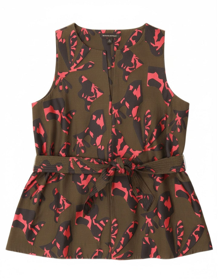 BANANA REPUBLIC Chemisier à motif abstrait pour femme UK 44 Kaki moyen