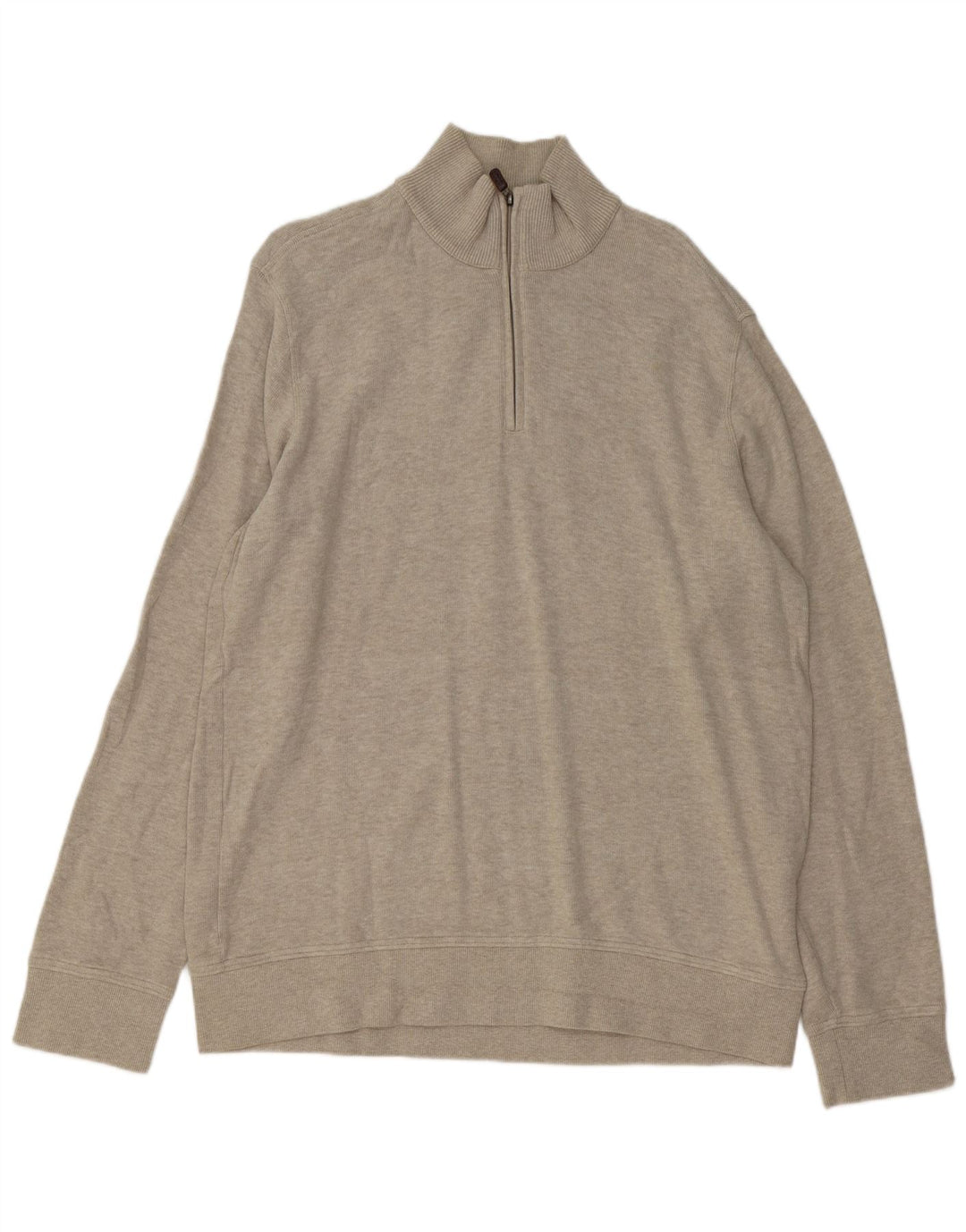 EDDIE BAUER Pull à col zippé pour homme XL en coton beige