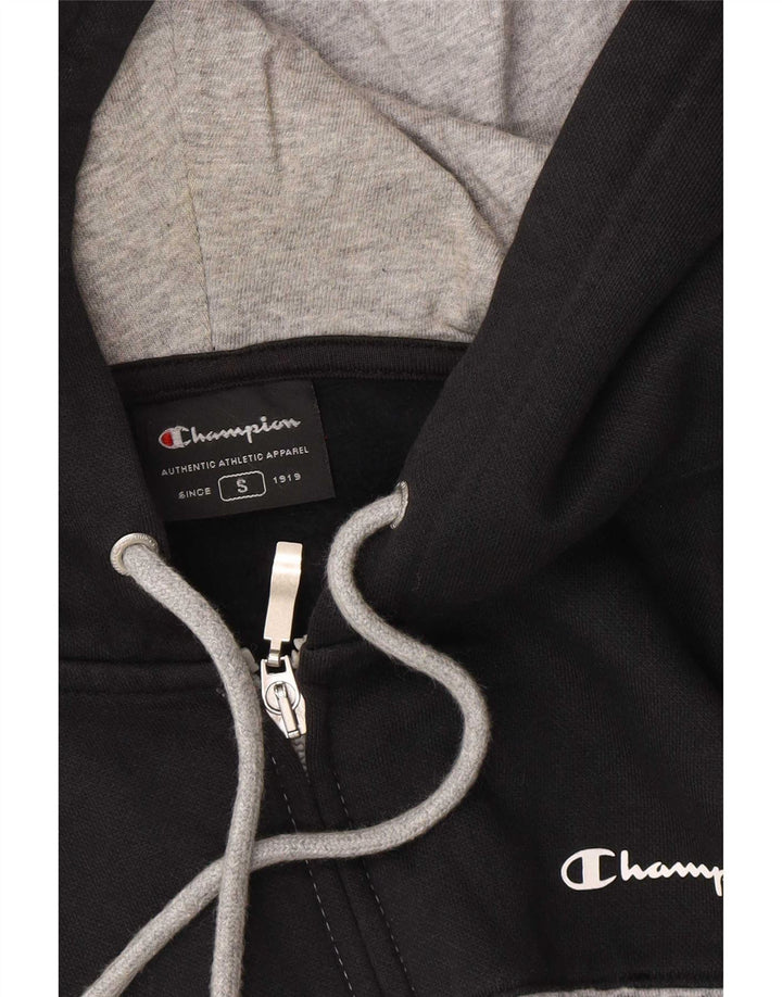 Champion Pull à capuche zippé pour homme Small Gris Colorblock