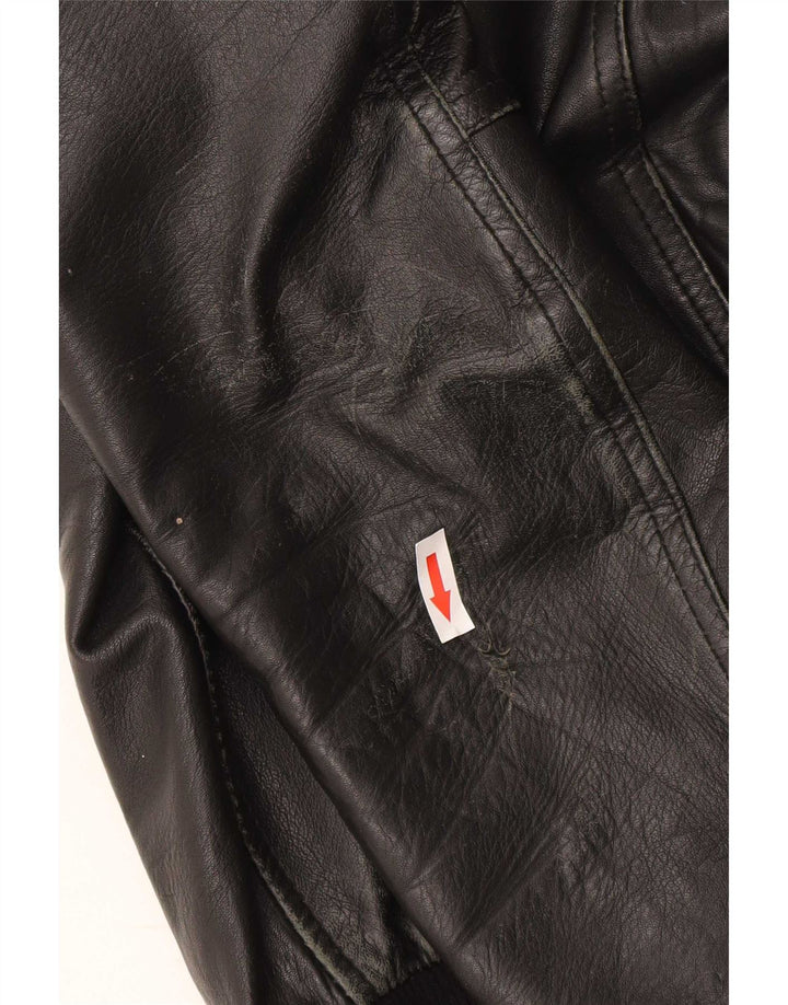 Kikc Veste en cuir pour homme UK 38 Medium Noir