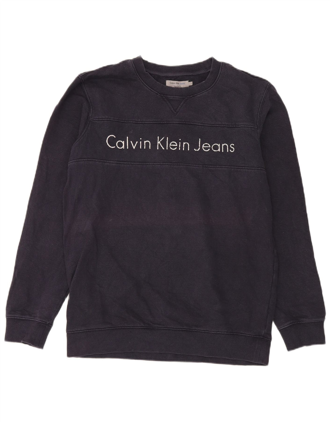Calvin Klein Jeans Sweat-shirt graphique pour hommes, grand, bleu marine