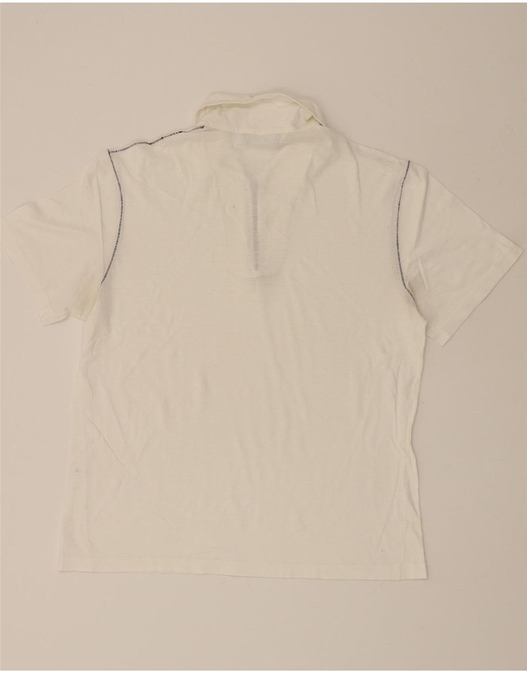 BLUMARINE Mens Polo Shirt IT 46 Small White Vintage Blumarine and Second-Hand Blumarine from Messina Hembry 