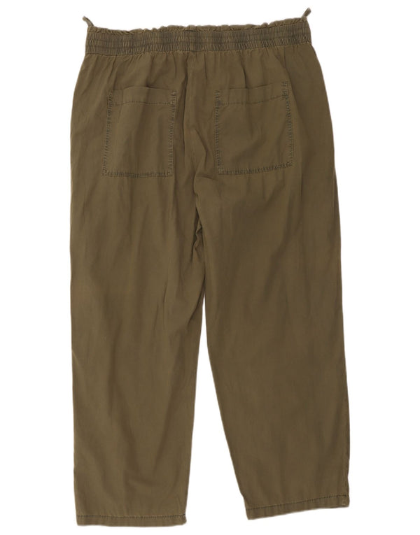 Marks & Spencer Pantalon Chino Droit Femme UK 18 XL W36 L26 Kaki
