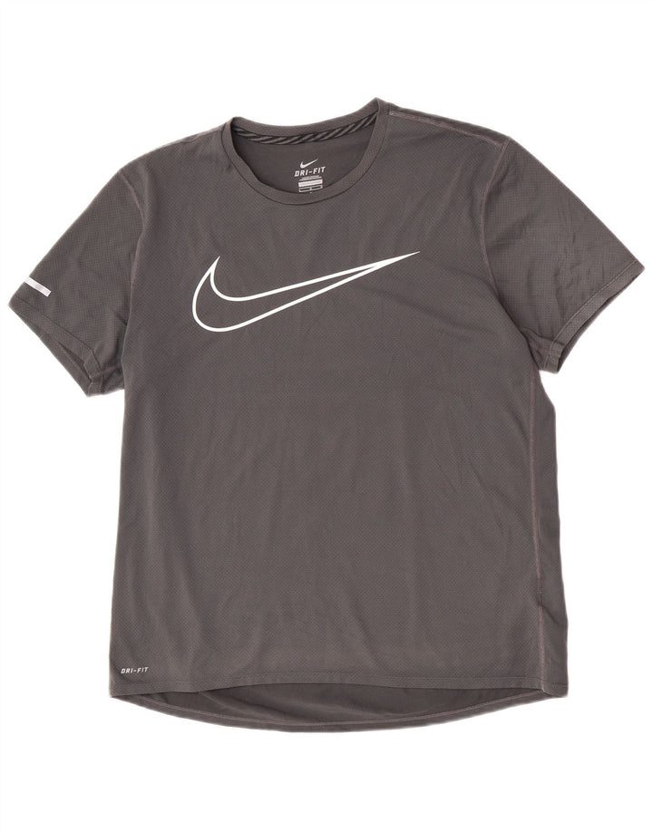 Nike T-shirt graphique pour hommes, grand, gris, polyester, sport
